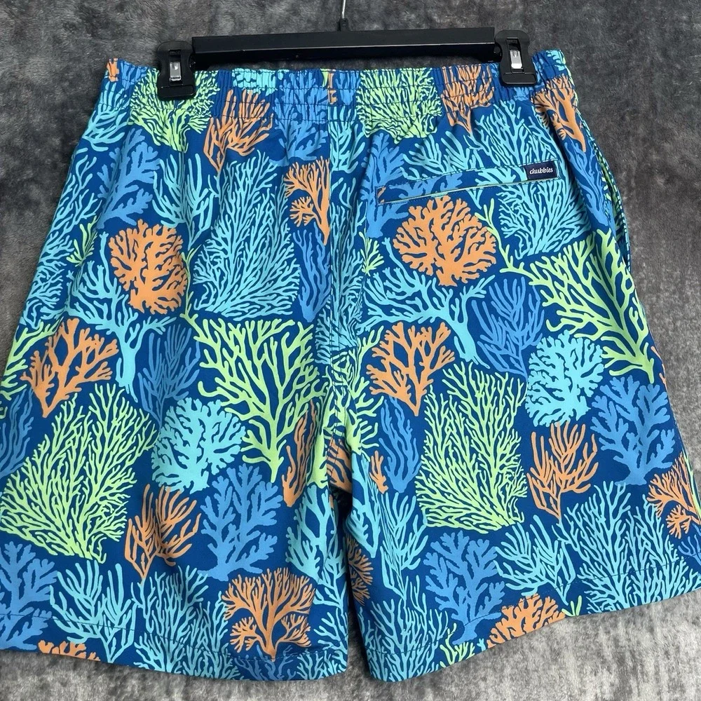 Chubbies Lined Mens Swim Trunks Size Medium Floral Pattern‎